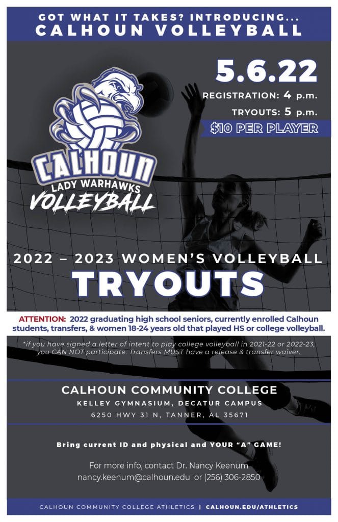 20222023 Women's Volleyball Tryouts Alabama Community College System
