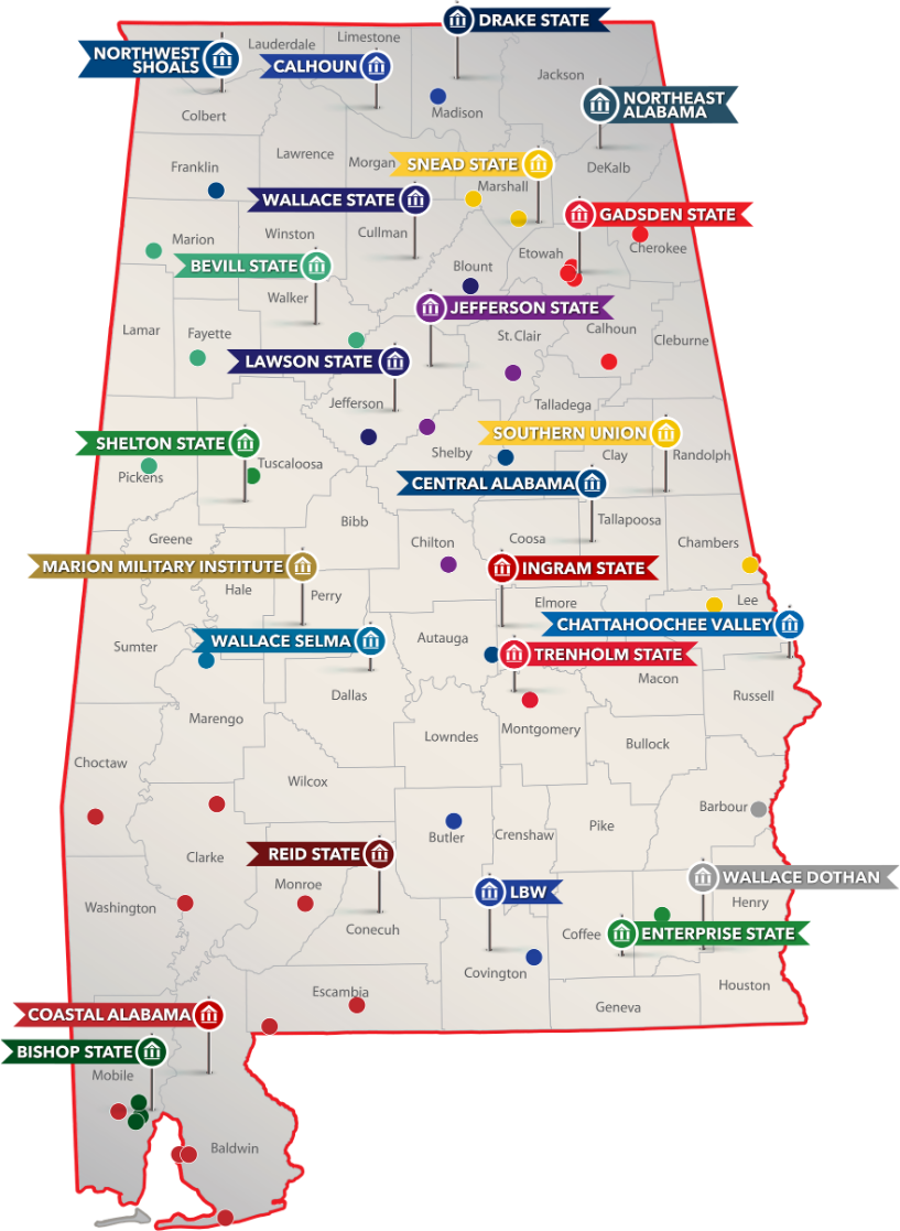 Alabama Community College System Map